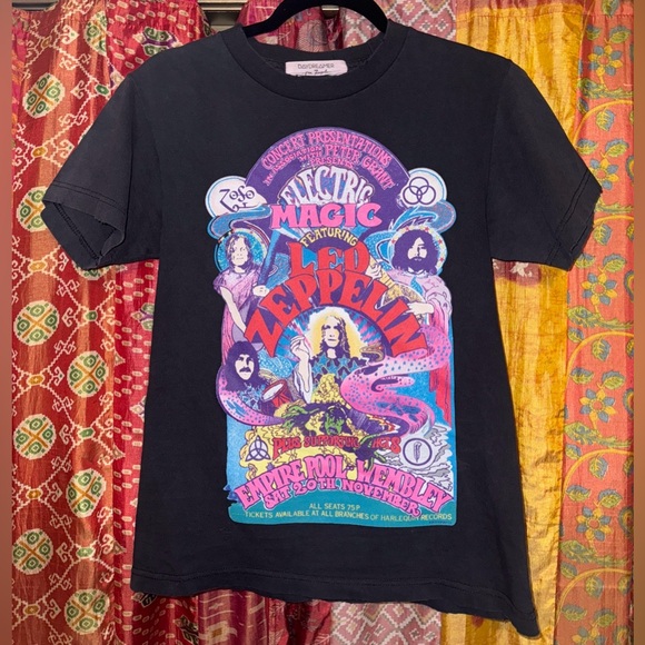 Free People x Day Dreamer Led Zeppelin Electric Magic Graphic Tee Shirt XS - Picture 2 of 6